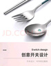 onlycook 便携餐具筷子勺子304不锈钢两件套 学生餐具套装 撞色黄绿三件套 实拍图