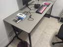 灏森梦双人电脑桌简约台式家用电竞游戏桌卧室办公书桌学习桌写字桌子 【双人位】带层架-灰色160*60CM 实拍图