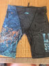 李宁（LI-NING） 泳裤男士速干暗纹印花竞速及膝游泳裤泡温泉男泳衣训练游泳装备 海蓝黑 3XL 【身高185-190体重85-95kg】 实拍图
