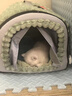 柒哦狗窝冬天保暖冬季狗床睡觉狗屋封闭式安全感大小型犬宠物窝可拆洗 奶杏棕-带门帘【满满安全感】 M码【40*35*35cm适合10斤内宠物】 实拍图