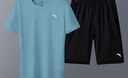 安踏（ANTA）运动套装男女情侣秋季透气休闲短袖短裤两件套宽松男士健身篮球裤 -4云霄蓝【男女同款】 3XL/190 适合180-200斤 实拍图