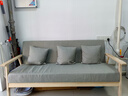 卡特波罗实木沙发客厅家用简易公寓双人位布艺沙发小户型出租房4人位组合 米灰色【送抱枕】原木款 三人位 实拍图