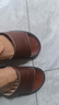 横折钩 头层牛皮拖鞋居家夏季男木地板室内 真皮拖鞋家居女凉拖鞋 深棕色 28 (适合41码-42码) 实拍图