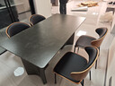 优蒂斯国补意式简约现代黑色岩板餐桌椅组合长方形桌子复古小户型饭桌 餐桌+4伊姆斯椅 1.6米 实拍图