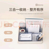 得力（deli）Xdomo系列多功能收纳盒 办公桌面收纳 纸巾盒书架笔筒 浅灰 XDM33 实拍图