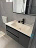 艺昕浴室柜陶瓷一体盆卫生间洗手盆洗脸盆柜组合智能镜套装洗漱洗手台 90CM轻奢灰标准款+全套配件 实拍图