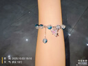 仿猫眼石蝴蝶手串女ins小众设计灰月光手串百搭气质潮品渐变风 蓝色碎珠蝴蝶手串 实拍图