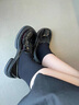 尤克达蒂（yookdd） 乐福鞋女英伦风增高皮鞋2025新款圆头百搭jk制服厚底学院风单鞋 乐福鞋亮皮黑 38 实拍图