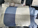 纯棉枕套一只装全棉枕头套30x50男家用48x74学生40x60单人一只装 蓝大格 30X50cm儿童枕套一只 实拍图