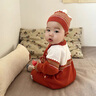 G.DUCKKIDS婴儿连体哈衣连帽针织衫爬服童装毛衣秋冬新款外套满月外出连身衣 酒红色 9603(带帽) 90cm (XXS) 90 实拍图