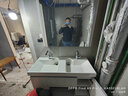 科勒（KOHLER） 玲纳2.0美杜橡木纹智能浴室柜组合落地式卫生间洗漱台多颜色可选 镜柜+橡木浴室柜-双台盆120cm 实拍图