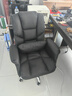 欧吉（OUJI）老板椅办公舒适久坐电脑沙发椅可躺休闲家用书桌椅子商务皮座椅 黑色-品牌气杆 加厚久坐不塌 钢制脚 固定扶手 实拍图