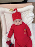 巴拉巴拉童装婴儿连体衣新生儿宝宝满月爬服夹棉加厚萌趣男童女童婴童衣服 喜乐红色调 59cm 实拍图