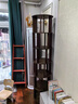 莱美汇实木旋转书架360度落地移动置物架一体靠墙边小窄柜家用转角书柜 【实木三层】44*103CM-黑橡木色 实拍图
