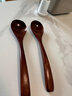 Edo圆口小号吃饭勺 家用木质干饭勺长柄榉木吃播专用拌饭和汤勺2支装 实拍图