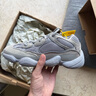 阿迪达斯yeezy500白玉石椰子男女运动休闲鞋IE4783 38 实拍图