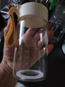 拜杰玻璃杯 高硼硅玻璃水杯子 女生便携豆浆牛奶咖啡刻度茶杯400ml 实拍图
