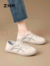 ZHR女士小白鞋女百搭真牛皮女鞋轻便透气学生休闲鞋子女 A67N 米灰37 实拍图