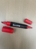 得力（deli）大双头粗头物流快递记号笔1.5mm/5.7mm 办公签字学生文具教学会议笔马克笔 10支/盒 红色 S555 实拍图