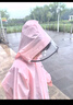 牧萌儿童雨衣带书包位男童女童加长全身学生雨披 粉美人鱼拉链款 2XL 实拍图
