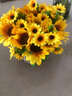 赟娅向日葵假花仿真花摆设客厅餐桌花艺摆件家居装饰塑料花束绢花盆栽 大向日葵+草编篮 实拍图
