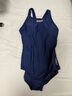 洲克（ZOKE）ZOKE泳衣女连体三角修身遮肚温泉女士游泳衣119601105 深兰 2XL 实拍图