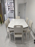 初屋 餐桌 岩板餐桌椅组合现代简约伸缩折叠圆桌家用小户型实木饭桌子 全白色-雪山白岩板-实木椅子 1.5m 一桌六椅 实拍图