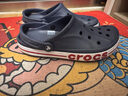 crocs卡骆驰洞洞鞋贝雅卡骆班轻便耐磨一脚蹬休闲鞋|205089 深蓝/辣椒红-4CC 45 (290mm) 实拍图