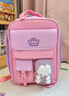 第九城堡小学生护脊书包女孩卡通兔子减负背包1-3-6年级男孩轻便儿童书包 实拍图