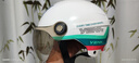 野马（YEMA）3C认证359S电动摩托车头盔男女夏季防晒半盔四季通用安全帽新国标 白色花+咖短 实拍图
