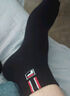 FILA斐乐官方男士袜子中腰袜冬季3A抗菌舒适运动袜休闲简约舒适中筒袜 传奇蓝-NV XS 实拍图