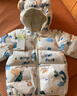 婧麒（JOYNCLEON）儿童棉服男女童装宝宝秋冬季婴儿衣服棉服加厚外出棉袄加绒外套 白色恐龙 80 cm 实拍图