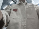马登工装 法式猎装夹克男纯棉白色牛仔上衣大口袋复古休闲外套潮 米白色 （宽松偏大） L 实拍图