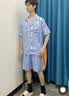 猫人男士睡衣男【缎面仿真丝】高端短袖短裤男生宽松条纹春夏家居服 实拍图
