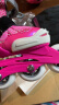 米高溜冰鞋儿童轮滑鞋直排轮男女旱冰鞋可调节尺码3-12岁初学者MC0 粉色套装 S (27-30)3-5岁 实拍图