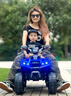 看宝贝儿童电动车儿童车电动款玩具车大号可坐人儿童电动汽车沙滩车 豪华蓝|顶配+皮座+发泡轮+无遥控 实拍图
