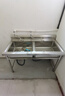 商用不锈钢水槽单双槽水池厨房洗碗洗菜盆一体池饭店食堂洗手池 双池:120X60X80cm【加厚款全套】 实拍图