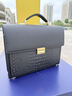 ComeKine来牛防盗公文包男士手提包高端商务包密码锁出差通勤公务员专用电脑包 C9869黑色进口牛皮 14寸 实拍图