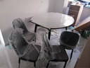 上林春天 亮光岩板餐桌椅组合 现代轻奢可伸缩吃饭折叠方桌中小户型洽谈桌 抗菌雪山白丨轻奢皮椅丨黑色框架 1.4米 餐桌+4椅 实拍图