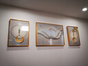 Sixpoetry 客厅装饰画现代简约沙发背景墙壁画轻奢三联晶瓷画大气高档挂画 幸福美满（铝合金外框） 晶瓷画左右35*50+中间70*50亮面 实拍图