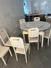 沐晨岩板餐桌实木可伸缩折叠圆餐桌椅组合现代简约小户型餐厅吃饭桌子 4轨道全白色-雪山白岩板【木椅】 1.35m一桌八椅 实拍图