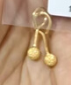 中银鑫行黄金耳饰999足金光珠黄金耳钉女生日礼物送女生弯钩送女友 磨砂耳钉一对（克重多退少补） 约1.2g 实拍图