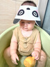 马博士婴儿洗头帽儿童洗澡帽浴帽宝宝洗头神器感温可调节护耳洗发帽熊猫 实拍图
