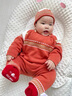 G.DUCKKIDS婴儿连体哈衣连帽针织衫爬服童装毛衣秋冬新款外套满月外出连身衣 酒红色 9603(带帽) 90cm (XXS) 90 实拍图