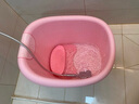 日康（rikang）泡澡桶 婴儿洗澡盆 儿童洗澡桶 浴缸浴桶赠浴凳粉色 X1001-2 实拍图