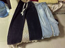 顶峰保罗（Dingfengbaoluo）牛仔裤男春秋季复古直筒宽松阔腿美式休闲长裤子DFS808黑灰S 实拍图