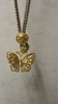 谢瑞麟黄金吊坠女足金花丝蝴蝶黄金项链送女友老婆圣诞节圣诞礼物计价 足金花丝蝴蝶吊坠约3.4克(赠银链) 实拍图