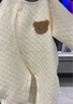 婧麒（JOYNCLEON）婴儿保暖连体衣秋冬季宝宝夹棉衣服哈衣新生儿空气棉睡衣爬服 斜开粉色小羊 90cm 实拍图