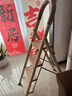 格美居（GEMJU）梯子家用折叠人字梯加厚铝合金室内登高楼梯爬梯多功能楼梯 【新色推荐】牛奶巧克力四步梯 实拍图