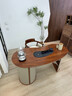 可奈熊现代阳台小户型腰型茶桌椅组合新中式异形实木家用月牙茶台 单茶桌 120*70cm 实拍图